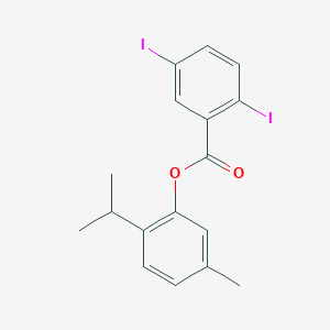 molecular formula C17H16I2O2 B334820 2-Isopropyl-5-methylphenyl 2,5-diiodobenzoate 
