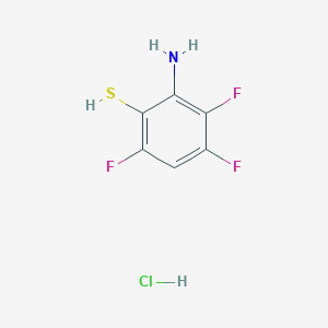 molecular formula C6H5ClF3NS B3348210 Benzenethiol, 2-amino-3,4,6-trifluoro-, hydrochloride CAS No. 158898-57-8