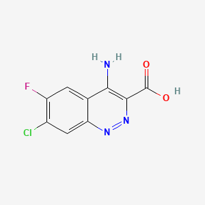 molecular formula C9H5ClFN3O2 B3348214 3-Cinnolinecarboxylic acid, 4-amino-7-chloro-6-fluoro-, hydrate CAS No. 159831-73-9