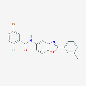 molecular formula C21H14BrClN2O2 B334822 5-bromo-2-chloro-N-[2-(3-methylphenyl)-1,3-benzoxazol-5-yl]benzamide 
