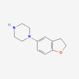 molecular formula C12H16N2O B3348285 1-(2,3-Dihydro-1-benzofuran-5-yl)piperazine CAS No. 163521-16-2