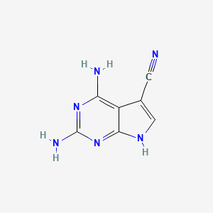 molecular formula C7H6N6 B3348355 2,4-diamino-7H-pyrrolo[2,3-d]pyrimidine-5-carbonitrile CAS No. 166047-40-1