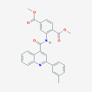 molecular formula C27H22N2O5 B334836 Dimethyl 2-({[2-(3-methylphenyl)-4-quinolinyl]carbonyl}amino)terephthalate 