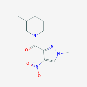 molecular formula C11H16N4O3 B334837 1-({4-nitro-1-methyl-1H-pyrazol-3-yl}carbonyl)-3-methylpiperidine 