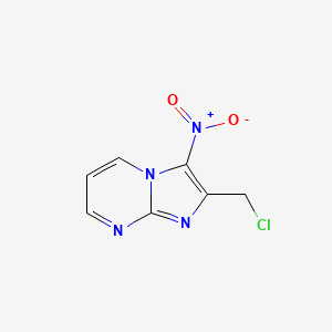 molecular formula C7H5ClN4O2 B3348423 Imidazo[1,2-a]pyrimidine, 2-(chloromethyl)-3-nitro- CAS No. 170309-05-4