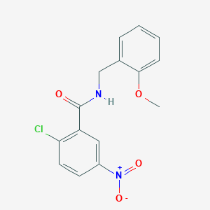 molecular formula C15H13ClN2O4 B334844 2-chloro-5-nitro-N-(2-methoxybenzyl)benzamide 