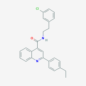 molecular formula C26H23ClN2O B334850 N-[2-(3-chlorophenyl)ethyl]-2-(4-ethylphenyl)quinoline-4-carboxamide 