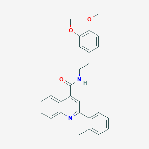 molecular formula C27H26N2O3 B334855 N-[2-(3,4-dimethoxyphenyl)ethyl]-2-(2-methylphenyl)quinoline-4-carboxamide 