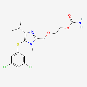 molecular formula C17H21Cl2N3O3S B3348566 (2-Carbamoyloxy)ethoxymethyl-5-(3,5-dichlorophenylthio)-4-isopropyl-1-methylimidazole CAS No. 178979-51-6