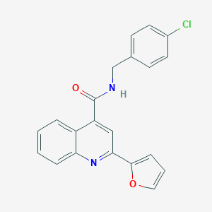 molecular formula C21H15ClN2O2 B334865 N-(4-chlorobenzyl)-2-(2-furyl)-4-quinolinecarboxamide 