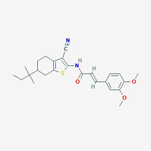 molecular formula C25H30N2O3S B334866 N-(3-cyano-6-tert-pentyl-4,5,6,7-tetrahydro-1-benzothien-2-yl)-3-(3,4-dimethoxyphenyl)acrylamide 