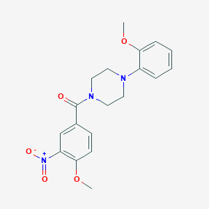 molecular formula C19H21N3O5 B334871 1-{3-Nitro-4-methoxybenzoyl}-4-(2-methoxyphenyl)piperazine 