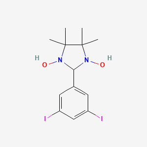 molecular formula C13H18I2N2O2 B3348722 2-(3,5-Diiodophenyl)-4,4,5,5-tetramethylimidazolidine-1,3-diol CAS No. 183862-90-0
