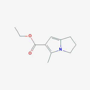 molecular formula C11H15NO2 B3348759 Ethyl 5-methyl-2,3-dihydro-1H-pyrrolizine-6-carboxylate CAS No. 185341-45-1