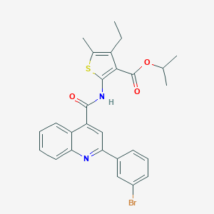 molecular formula C27H25BrN2O3S B334882 Isopropyl 2-({[2-(3-bromophenyl)-4-quinolinyl]carbonyl}amino)-4-ethyl-5-methyl-3-thiophenecarboxylate 