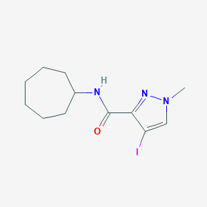 molecular formula C12H18IN3O B334884 N-cycloheptyl-4-iodo-1-methyl-1H-pyrazole-3-carboxamide 
