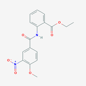 molecular formula C17H16N2O6 B334888 Ethyl 2-{[(4-methoxy-3-nitrophenyl)carbonyl]amino}benzoate 