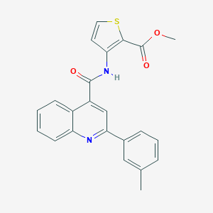 molecular formula C23H18N2O3S B334894 3-[[[2-(3-Methylphenyl)-4-quinolinyl]-oxomethyl]amino]-2-thiophenecarboxylic acid methyl ester 