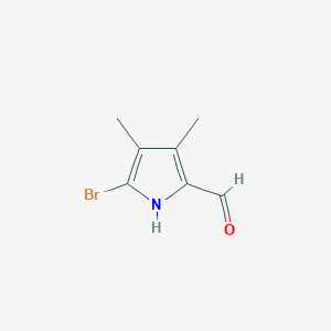 molecular formula C7H8BrNO B3348975 5-Bromo-3,4-dimethyl-1H-pyrrole-2-carbaldehyde CAS No. 19711-75-2