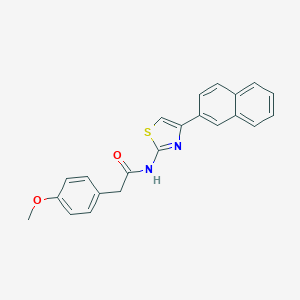 molecular formula C22H18N2O2S B334899 2-(4-methoxyphenyl)-N-[4-(naphthalen-2-yl)-1,3-thiazol-2-yl]acetamide 