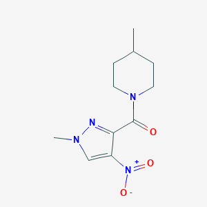 molecular formula C11H16N4O3 B334900 (1-methyl-4-nitro-1H-pyrazol-3-yl)(4-methylpiperidin-1-yl)methanone 