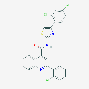 molecular formula C25H14Cl3N3OS B334907 2-(2-chlorophenyl)-N-[4-(2,4-dichlorophenyl)-1,3-thiazol-2-yl]quinoline-4-carboxamide 