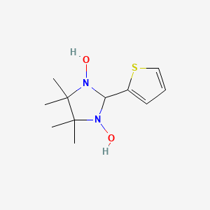 molecular formula C11H18N2O2S B3349081 Imidazolidine, 1,3-dihydroxy-4,4,5,5-tetramethyl-2-(2-thienyl)- CAS No. 202331-20-2