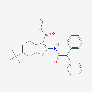 molecular formula C29H33NO3S B334911 Ethyl 6-tert-butyl-2-[(diphenylacetyl)amino]-4,5,6,7-tetrahydro-1-benzothiophene-3-carboxylate 