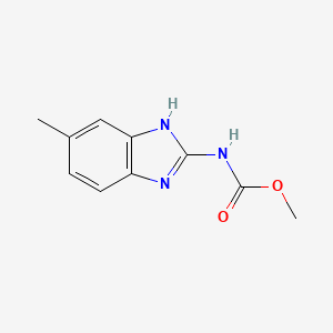 molecular formula C10H11N3O2 B3349124 Carbamic acid, (5-methyl-1H-benzimidazol-2-yl)-, methyl ester CAS No. 20367-42-4