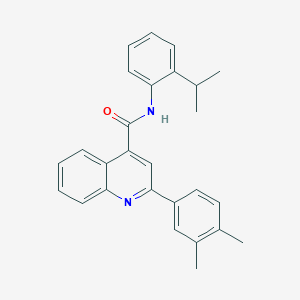 molecular formula C27H26N2O B334917 2-(3,4-dimethylphenyl)-N-(2-isopropylphenyl)-4-quinolinecarboxamide 