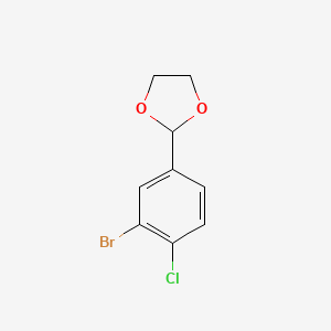 molecular formula C9H8BrClO2 B3349210 3-Bromo-4-chlorobenzaldehyde ethylene acetal CAS No. 2092689-22-8