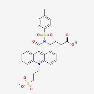 molecular formula C28H28N2O8S2 B3349236 3-(9-((3-Carboxypropyl)(tosyl)carbamoyl)acridin-10-ium-10-yl)propane-1-sulfonate CAS No. 211106-69-3