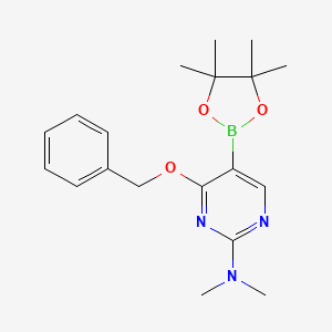 molecular formula C19H26BN3O3 B3349269 4-Benzyloxy-2-dimethylamino-pyrimidine-5-boronic acid pinacol ester CAS No. 2121513-96-8