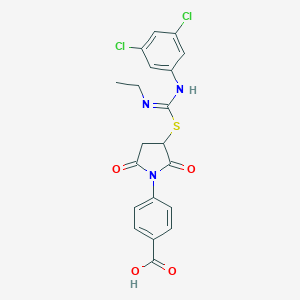 4-(3-{[[(3,5-Dichlorophenyl)imino](ethylamino)methyl]sulfanyl}-2,5-dioxo-1-pyrrolidinyl)benzoic acid
