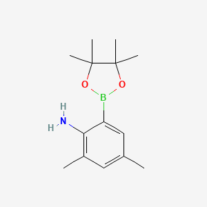 molecular formula C14H22BNO2 B3349276 2-Amino-3,5-dimethylphenyboronic acid, pinacol ester CAS No. 2121514-04-1