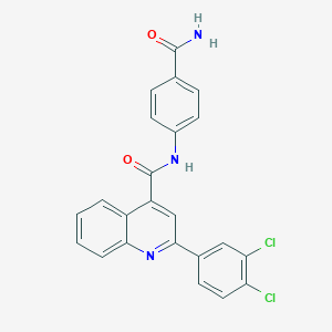 molecular formula C23H15Cl2N3O2 B334928 N-(4-carbamoylphenyl)-2-(3,4-dichlorophenyl)quinoline-4-carboxamide 