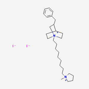 molecular formula C28H48I2N2 B3349285 3-Benzyl-1-(9-(1-methylpyrrolidinio)nonyl)quinuclidinium, diiodide CAS No. 21252-33-5