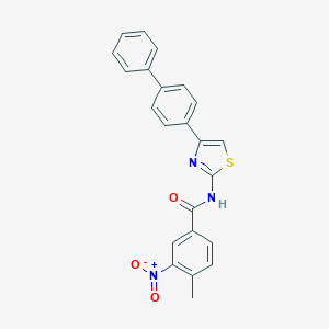 molecular formula C23H17N3O3S B334930 N-[4-(biphenyl-4-yl)-1,3-thiazol-2-yl]-4-methyl-3-nitrobenzamide 