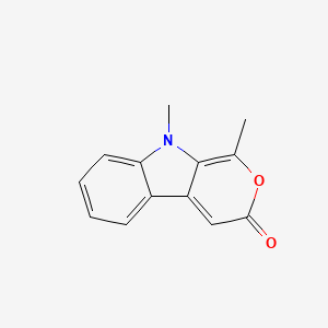 molecular formula C13H11NO2 B3349343 1,9-二甲基吡喃并[3,4-b]吲哚-3(9H)-酮 CAS No. 21511-43-3