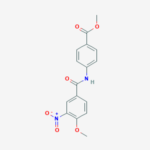 molecular formula C16H14N2O6 B334936 Methyl 4-({3-nitro-4-methoxybenzoyl}amino)benzoate 