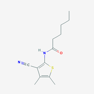 molecular formula C13H18N2OS B334940 N-(3-cyano-4,5-dimethyl-2-thienyl)hexanamide 