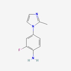 molecular formula C10H10FN3 B3349405 2-Fluoro-4-(2-methyl-imidazol-1-YL)-phenylamine CAS No. 218301-88-3
