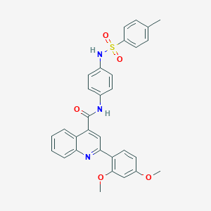 molecular formula C31H27N3O5S B334946 2-(2,4-dimethoxyphenyl)-N-(4-{[(4-methylphenyl)sulfonyl]amino}phenyl)-4-quinolinecarboxamide 