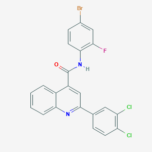molecular formula C22H12BrCl2FN2O B334951 N-(4-bromo-2-fluorophenyl)-2-(3,4-dichlorophenyl)quinoline-4-carboxamide 