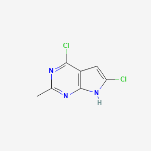 molecular formula C7H5Cl2N3 B3349537 4,6-dichloro-2-methyl-7H-pyrrolo[2,3-d]pyrimidine CAS No. 22277-09-4