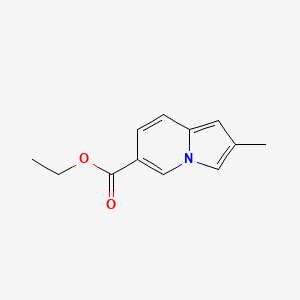 molecular formula C12H13NO2 B3349550 6-Indolizinecarboxylic acid, 2-methyl-, ethyl ester CAS No. 22320-28-1