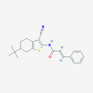 molecular formula C22H24N2OS B334958 N-(6-tert-butyl-3-cyano-4,5,6,7-tetrahydro-1-benzothien-2-yl)-3-phenylacrylamide 