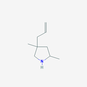 molecular formula C9H17N B3349629 Pyrrolidine, 2,4-dimethyl-4-(2-propenyl)- CAS No. 228099-01-2