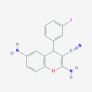 molecular formula C16H12IN3O B334969 2,6-diamino-4-(3-iodophenyl)-4H-chromene-3-carbonitrile 