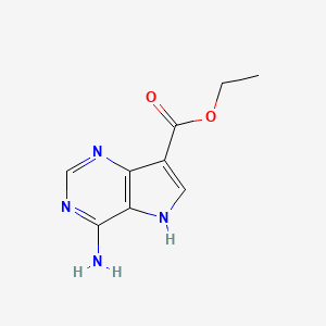 molecular formula C9H10N4O2 B3349690 Ethyl 4-amino-5h-pyrrolo[3,2-d]pyrimidine-7-carboxylate CAS No. 2320-75-4